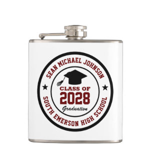 High School Graduation Class Of College Grad Hip Flask