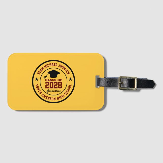 High School Graduation Class Of College Grad Luggage Tag (Front Horizontal)