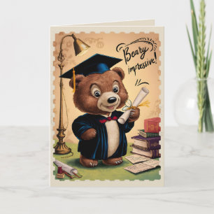 High School Graduation Cute Bear personalised Card