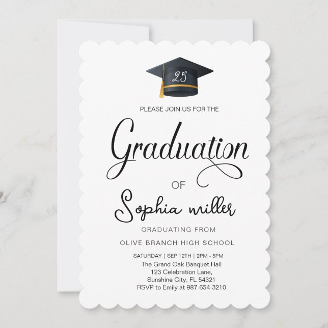 high School Graduation, Graduation Party Invitation (Front)