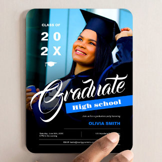 High School Graduation Party Announcement Photo  Magnet