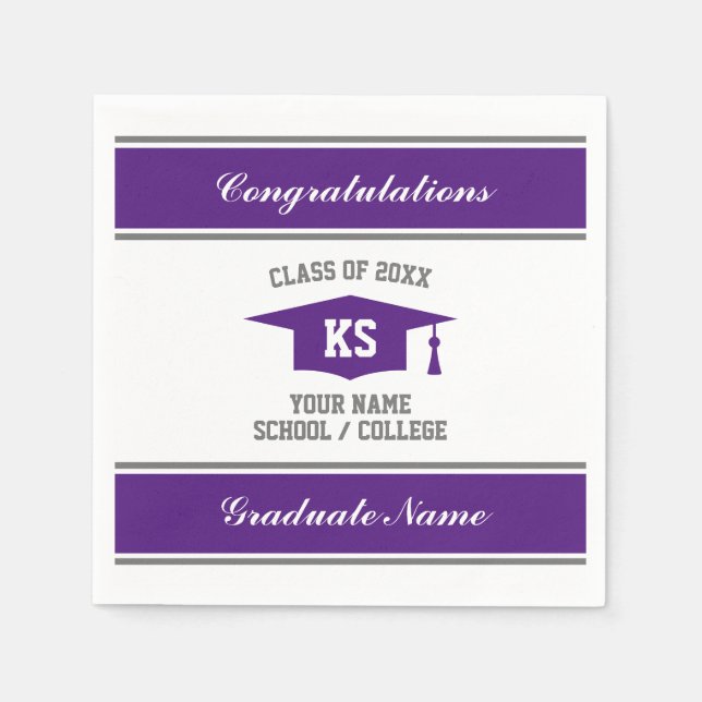 High School graduation party Class of 2025 custom Napkin (Front)