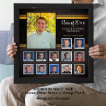 High School Graduation Photo Collage K-12<br><div class="desc">Create a graduation photo collage keepsake poster suitable for framing or for a 12x12 scrapbook page of the graduate with photos through the years or grades K-12. Black and faux orange foil design. Personalise with the graduate's name, Class Of year, high school name and/or location. Wonderful gift for the graduate's...</div>