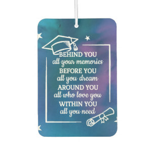 High School Graduation Quote on Blue Car Air Freshener