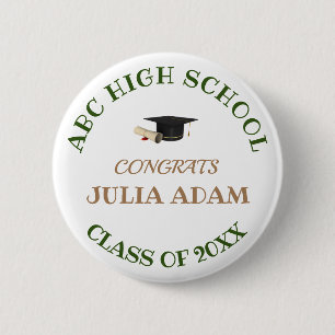 High School Graduation Senior celebration Script 6 Cm Round Badge