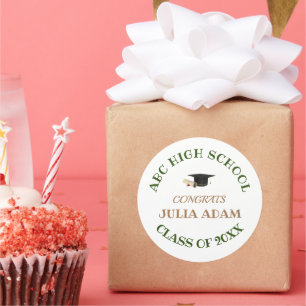 High School Graduation Senior celebration Script Classic Round Sticker