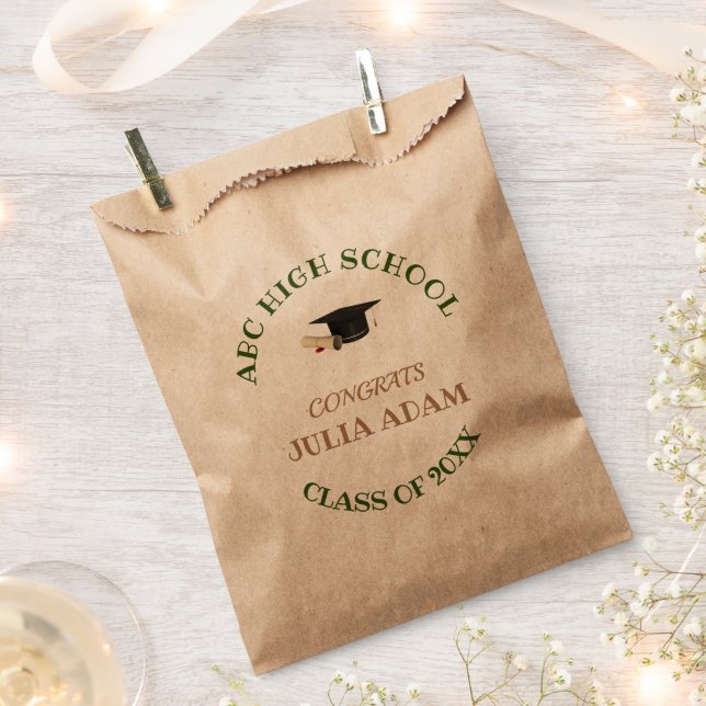 High School Graduation Senior celebration Script Favour Bag (Clipped)
