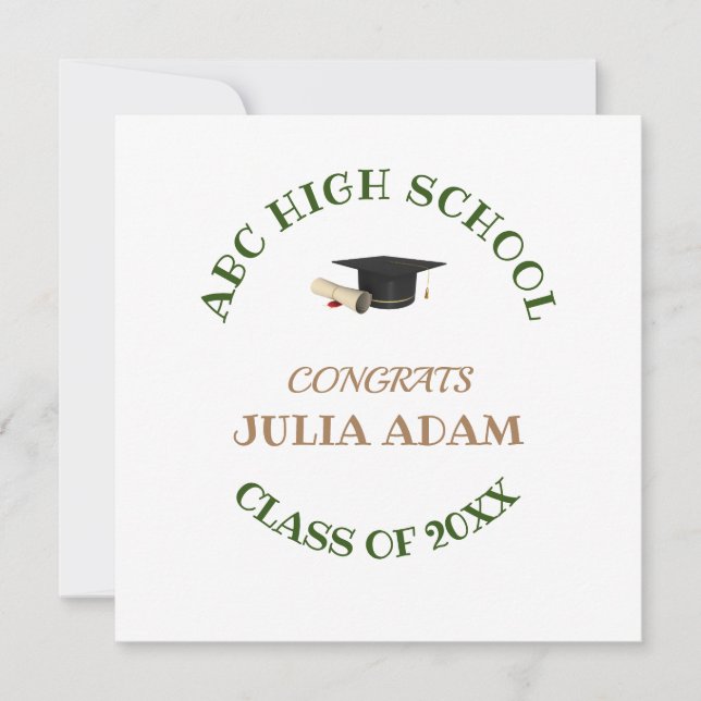 High School Graduation Senior celebration Script Invitation (Front)