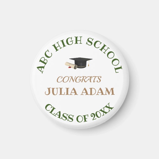 High School Graduation Senior celebration Script Magnet (Front)