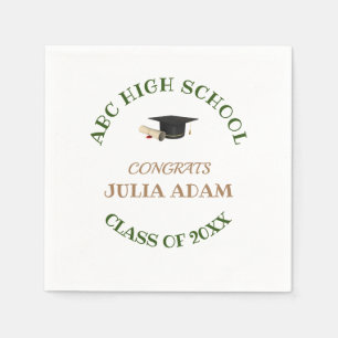 High School Graduation Senior celebration Script Napkin
