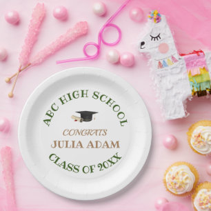High School Graduation Senior celebration Script Paper Plate