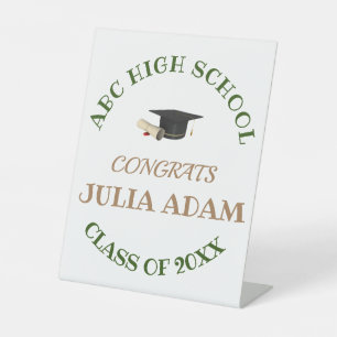 High School Graduation Senior celebration Script Pedestal Sign