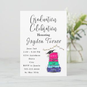 High School Graduation Suitcase Year School Invitation