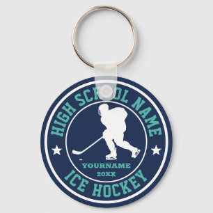High School Ice Hockey Team Custom Colour Sports Key Ring