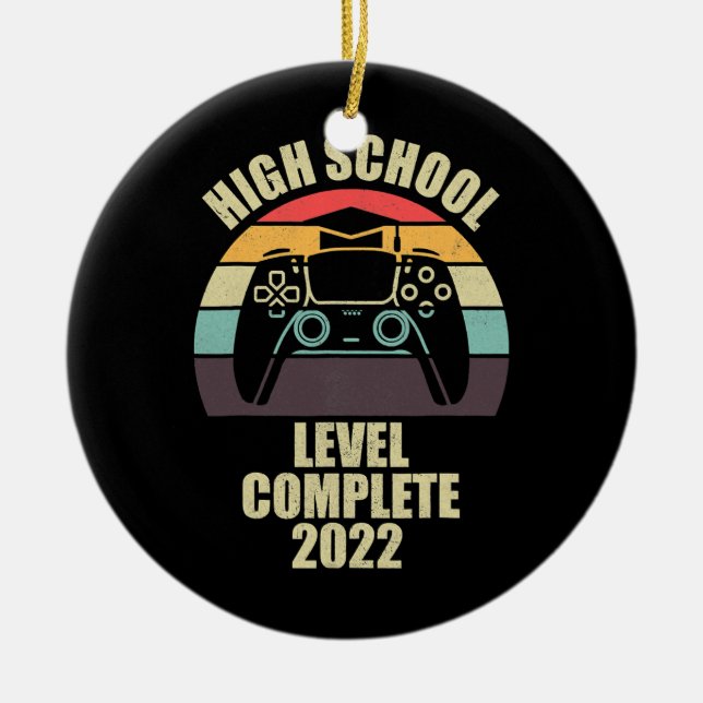 High School Level Complete Gamer Men Graduation  Ceramic Ornament (Front)