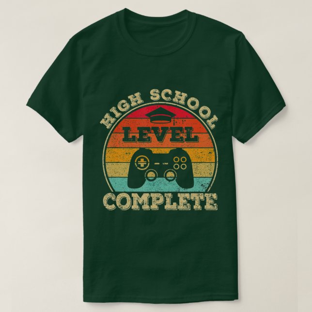 High School Level Complete Graduation Video Contro T-Shirt (Design Front)