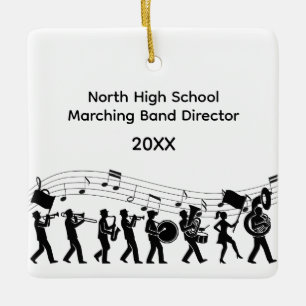 High School Marching Band Director Ceramic Ornament