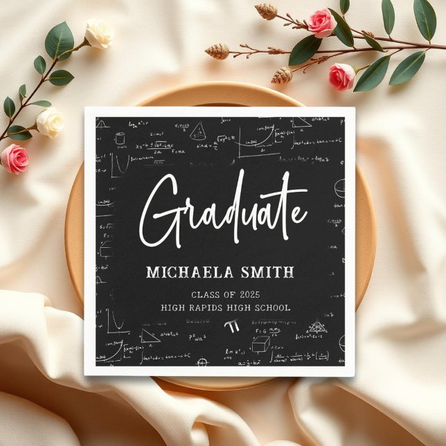 High School Math Graduate Party Napkin (Creator Uploaded)