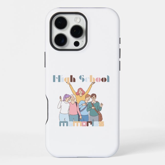 High School Memories Friends Illustration iPhone Case (Back)