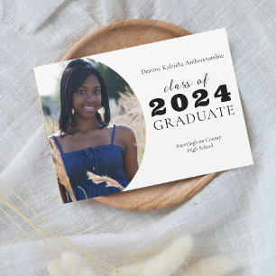 High School Modern Rounded Photo Graduation Announcement
