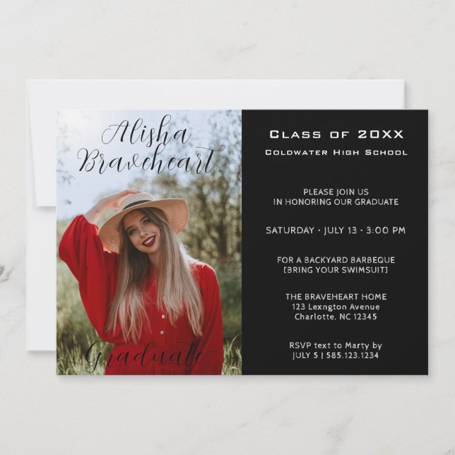 High School Photo Graduation Party Invitation (Front)