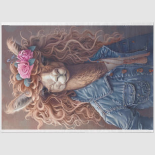 High School Prep Llama Decoupage Tissue Paper