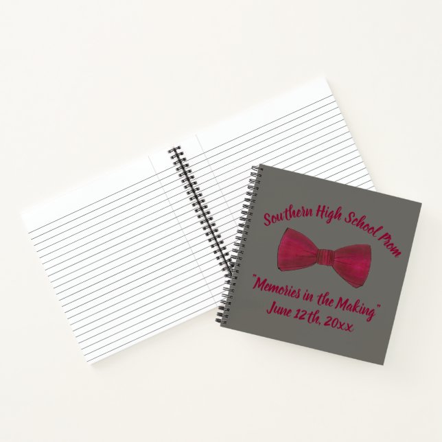 High School Prom Homecoming Dance Formal Bowtie Notebook (Inside)