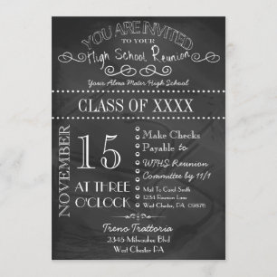 High School Reunion Chalkboard Invitation