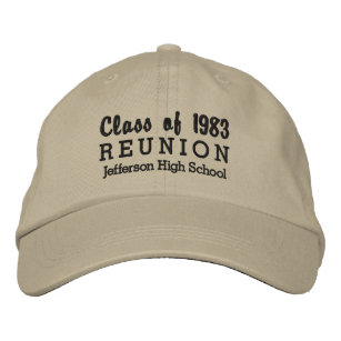 High School Reunion Class of Custom School Name Embroidered Hat