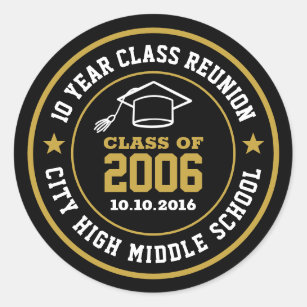 High School Reunion Class Of Custom Year Classic Round Sticker