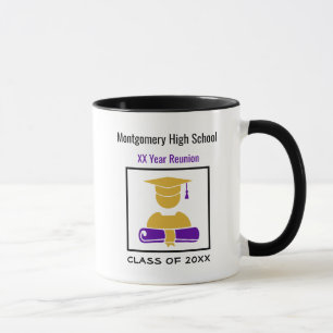 High School Reunion Custom Purple and Gold Mug
