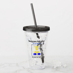 High School Reunion Custom Yellow and Blue Acrylic Tumbler
