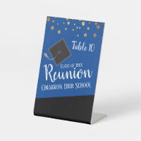 High School Reunion Table Number Blue
