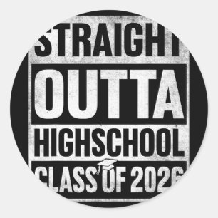 High School Senior 2026 Graduate Cl Of 2026 Gradua Classic Round Sticker