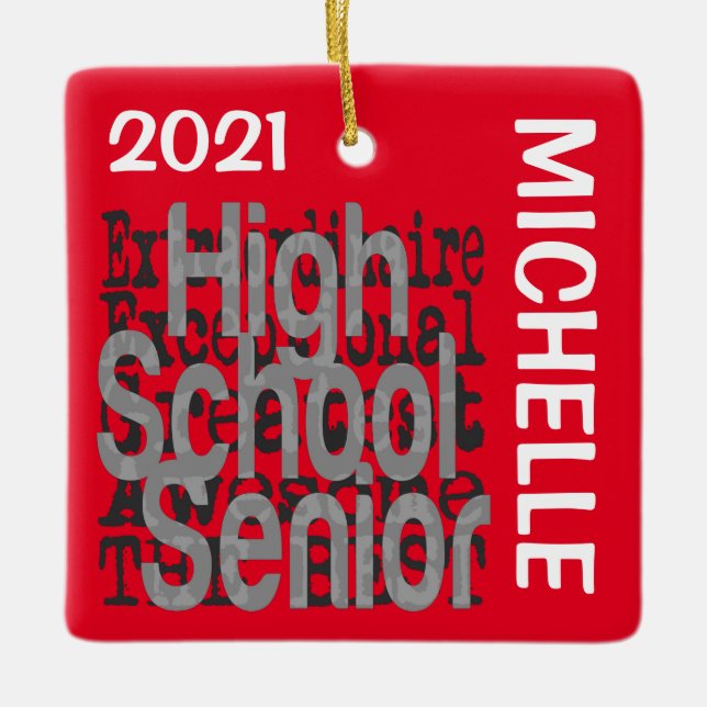 High School Senior Extraordinaire CUSTOM Ceramic Ornament (Front)