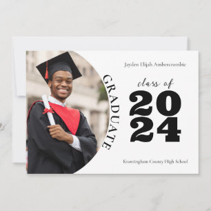 High School Senior Modern One-Photo Graduation Announcement