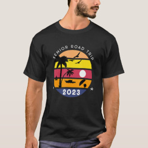 High School Senior Road Trip 2023 Retro Sunset Mat T-Shirt