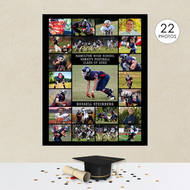 High School Senior Sports 22 Photo Collage Poster (Creator Uploaded)