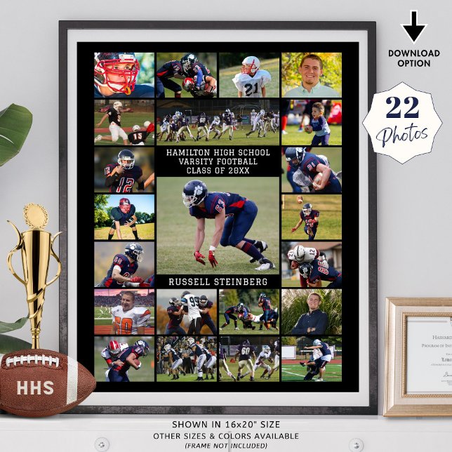 High School Senior Sports 22 Photo Collage Poster (Creator Uploaded)