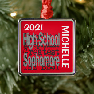 High School Sophomore Extraordinaire CUSTOM Metal Ornament