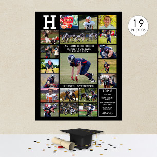 High School Sports Senior 19 Photo Collage Poster