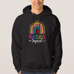 High School Squad Rainbow Leopard Teacher Back To Hoodie