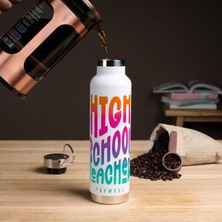High School Teacher Colourful Ombre Water Bottle