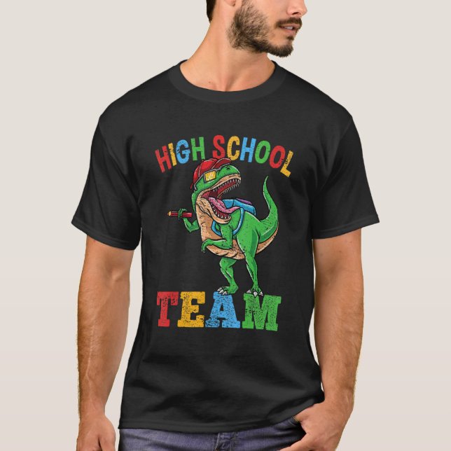 High School Team Rex Dinosaur Back To School Boys  T-Shirt (Front)