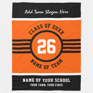 High School Team Victory Blanket Orange Black