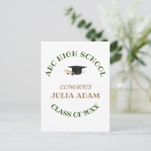 High School Typography Graduation Celebrate Party Announcement Postcard