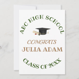 High School Typography Graduation Celebrate Party Invitation