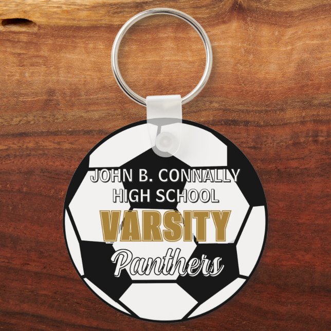 High School Varsity Soccer Team Personalised Key Ring (Front)