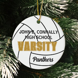 High School Varsity Volleyball Photo Christmas Ceramic Ornament