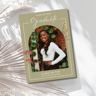 High School Wildflowers Photo Graduation Party Invitation